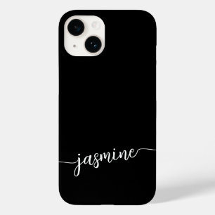 Girly Black Monogram Name Signature Script Case-Mate iPhone 14 Hülle