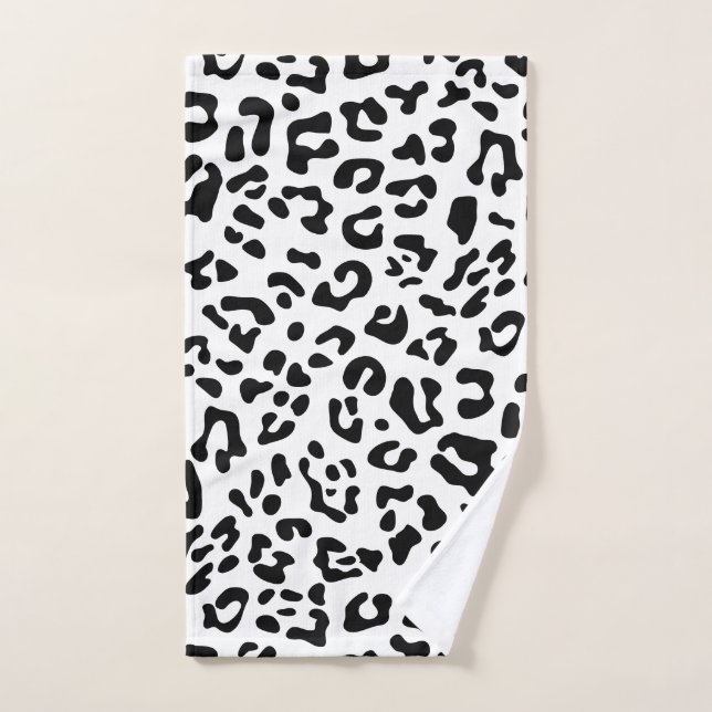 Girly Black und White Leopard Spot Handtuch (Handtuch)