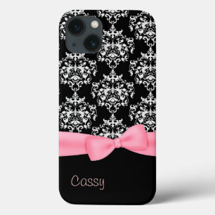 Girly Black & White Damask Case-Mate iPhone Hülle