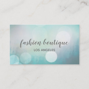 Girly Blue Bokeh Glitzer Modern Fashion & Beauty Visitenkarte