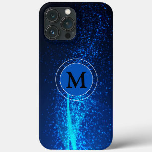 Girly Blue Funkelnd Monogram Case-Mate iPhone Hülle