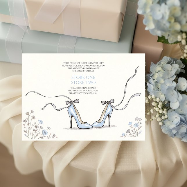 Girly Blue Heels Bridal Shower Enclosure Card Begleitkarte (Girly Blue Heels Wedding Shower Enclosure Card
)