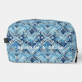 Girly Blue Navy Tribal Bohemisch Abstrakt Waschbeutel