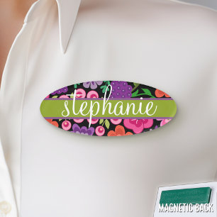 Girly Blumen mit dem niedlichen Skript - bunt Namenschild