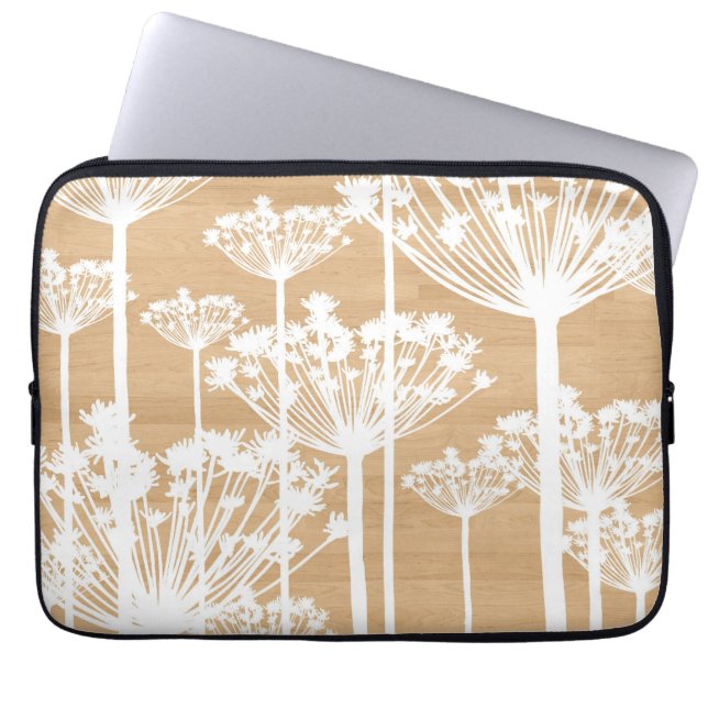 Girly Blumenmuster der hölzernen Laptopschutzhülle (Vorderseite)
