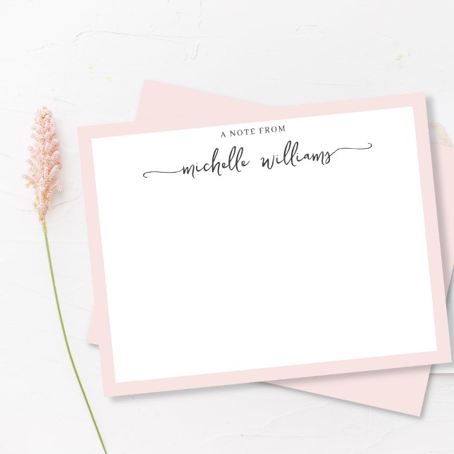 Girly Blush Elegante Calligrafy Script Note from Mitteilungskarte (Von Creator hochgeladen)