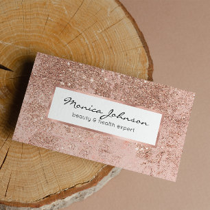 Girly-Blush Korallen Imitate Rose Glitzer Marmor Visitenkarte