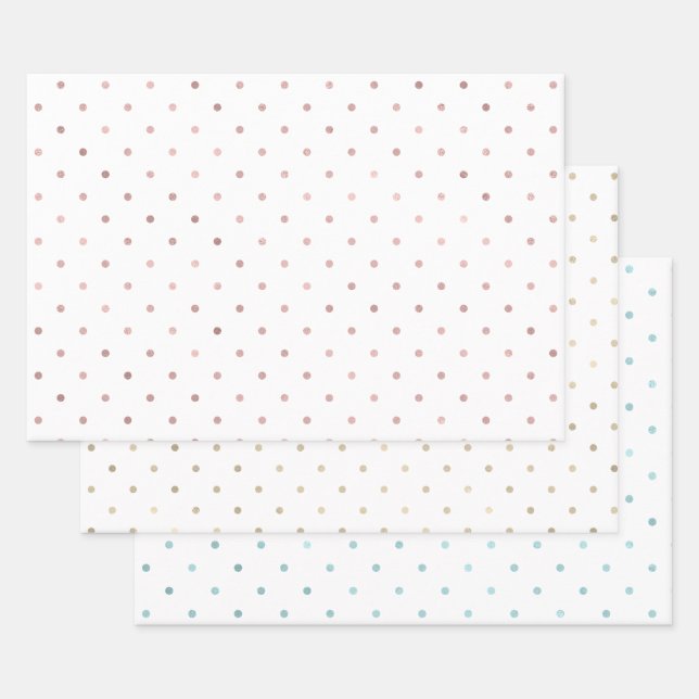 Girly Blush Pink Dots Geschenkpapier Set (Set)