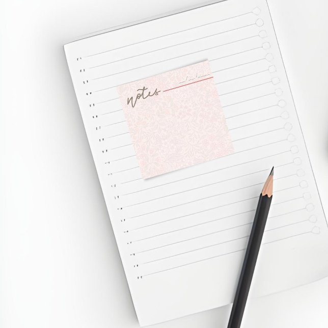 Girly Blush Pink Floral Notes—Cute Stationery Gift Post-it Klebezettel (Von Creator hochgeladen)