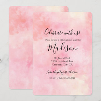 Girly Blush Pink Gefärbte Krawatte Einladung