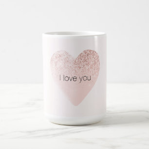 Girly Blush Pink Glitzy Glitzer Wasserfarbener  Kaffeetasse