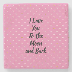 Girly Blush Pink Gold Hearts Steinuntersetzer