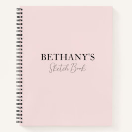 Girly Blush Pink Name Spiral Notebook Notizbuch