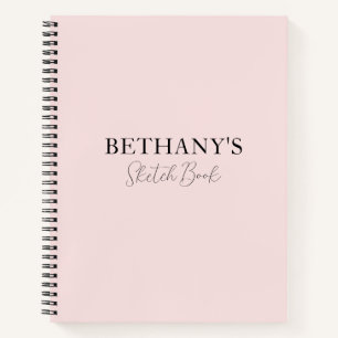 Girly Blush Pink Name Spiral Notebook Notizbuch
