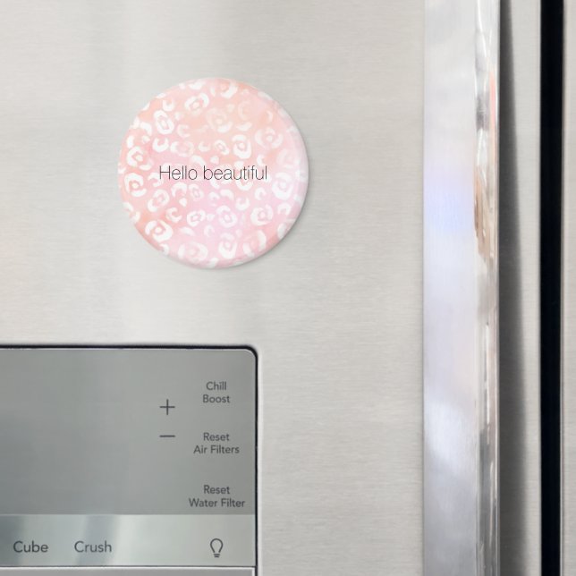 Girly Blush Pink Peach Gold Leopard Animal Magnet (In Situ (Kühlschrank))