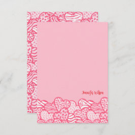 Girly Blush Pink Süße Tier Druckhörnchen Name Dankeskarte