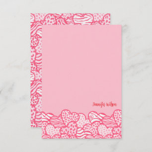 Girly Blush Pink Süße Tier Druckhörnchen Name Dankeskarte