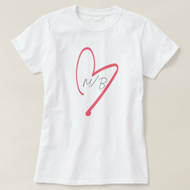 Girly Blush Pink Valentine's Day T - Shirt (Design vorne)