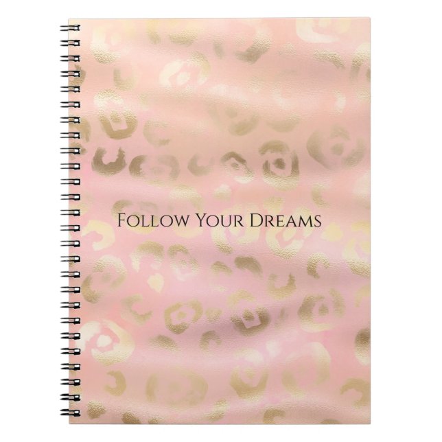 Girly Blush Rosa Gold Leopard Tier  Notizblock (Vorderseite)
