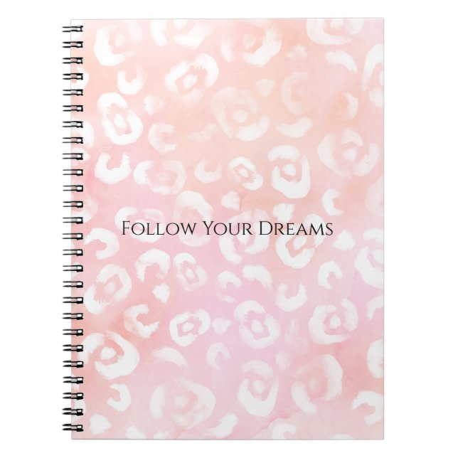 Girly Blush Rosa Weiße Leopard Tier  Notizblock (Vorderseite)