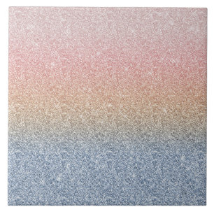 Girly Blush Rose Gold Blue Ombre Glitzer Glitzern Fliese