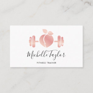 Girly Blush Rose Gold Fitness Trainer Visitenkarte