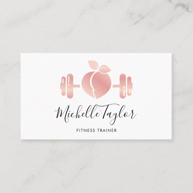 Girly Blush Rose Gold Fitness Trainer Visitenkarte (Vorderseite)