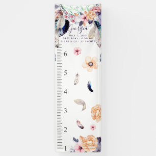 Girly Boho Dreamcatcher   Vinyl Growth Chart Banner