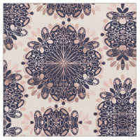 Girly Boho Rose Gold Blush Pink Navy Mandalas