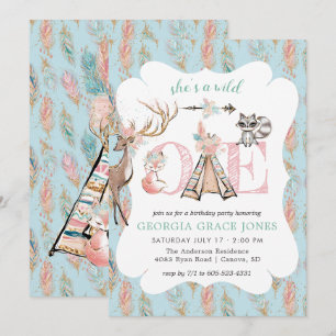 Girly Boho Wild Einladung zur Geburtstagsparty