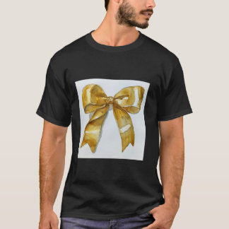 Girly Bow in Watercolor Coquette Ästhetisch golden T-Shirt