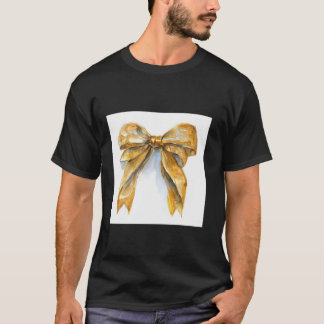 Girly Bow in Watercolor Coquette Ästhetisch golden T-Shirt