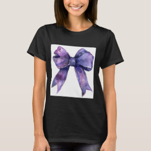 Girly Bow in Watercolor Coquette Ästhetisch lila T-Shirt