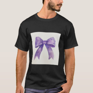 Girly Bow in Watercolor Coquette Ästhetisch lila T-Shirt