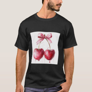 Girly Bow in Watercolor coquette Ästhetisch Pink B T-Shirt