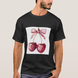 Girly Bow in Watercolor coquette Ästhetisch Pink B T-Shirt