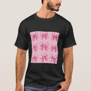 Girly Bow in Watercolor coquette Ästhetisch Pink B T-Shirt