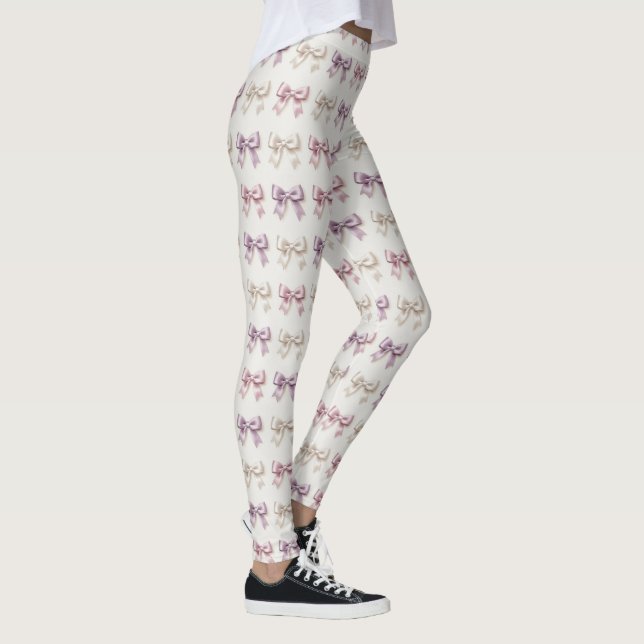 Girly Bows Pastel Coquette Cute Pattern Leggings (Rechts)