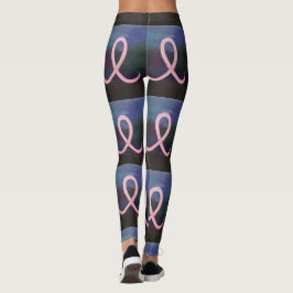 Girly Breast Cancer Awareness Ribbon Abstrakt Art Leggings