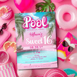 Girly Bright Hot Pink Pool Party Sweet 16 Sechzehn Einladung<br><div class="desc">Dieses lebhafte Design Set die Bühne für eine Feier voller rosa, heiß rosa und geistlicher Dekoration. Die Einladung erfasst die Spannung eines Party mit seinem spielerischen Design und fröhlichen Farben und verspricht ein 16 . Geburtstag-Fest wie kein anderes. Ob Sie einen Tag mit sonnendurchfluteten Spielen, Poolspielen oder erfrischenden Leckereien planen,...</div>