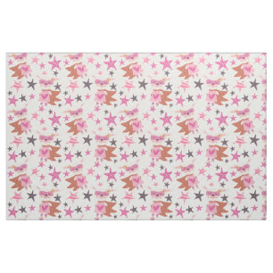 Girly Bunny Super Hero Fabric Stoff