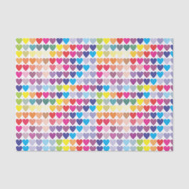 Girly bunte Regenbogen-Herzen Seidenpapier