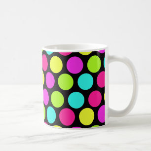 Girly bunter Spaß-NeonTupfen-Muster Tasse