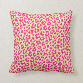 Girly buntes rosa Geparddruckmonogramm Kissen