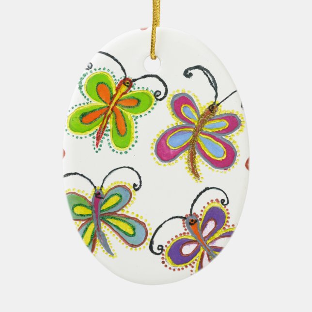 Girly Butterfly Keramik Ornament (Vorne)