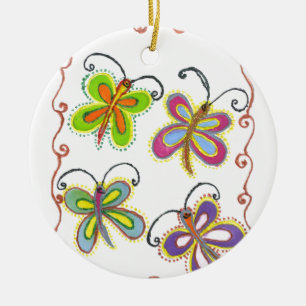 Girly Butterfly Keramikornament