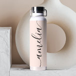 Girly Calligraphy Modern Blush Pink Trinkflasche<br><div class="desc">Name in der modernen Skriptkalligraphie.</div>