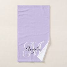 Girly Calligraphy Monogram Pale Lavendel