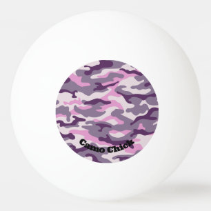 Girly Camouflage Pinks Monogram   Tischtennisball