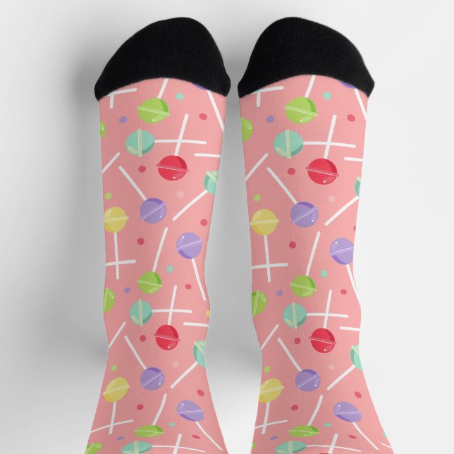 Girly Candy Lollipops Gemustert Decora Kei Socken (Oben)